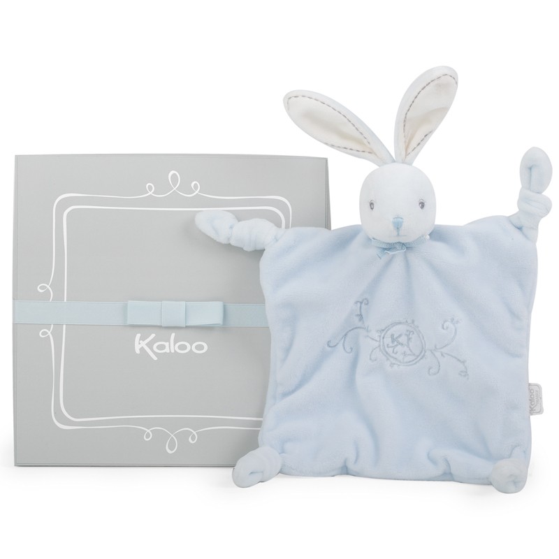 kaloo安抚巾婴儿可入口宝宝毛绒玩具0-1-2岁婴幼儿安抚玩具睡觉兔兔毛绒玩具兔子安抚巾 蓝色豆豆兔K962162