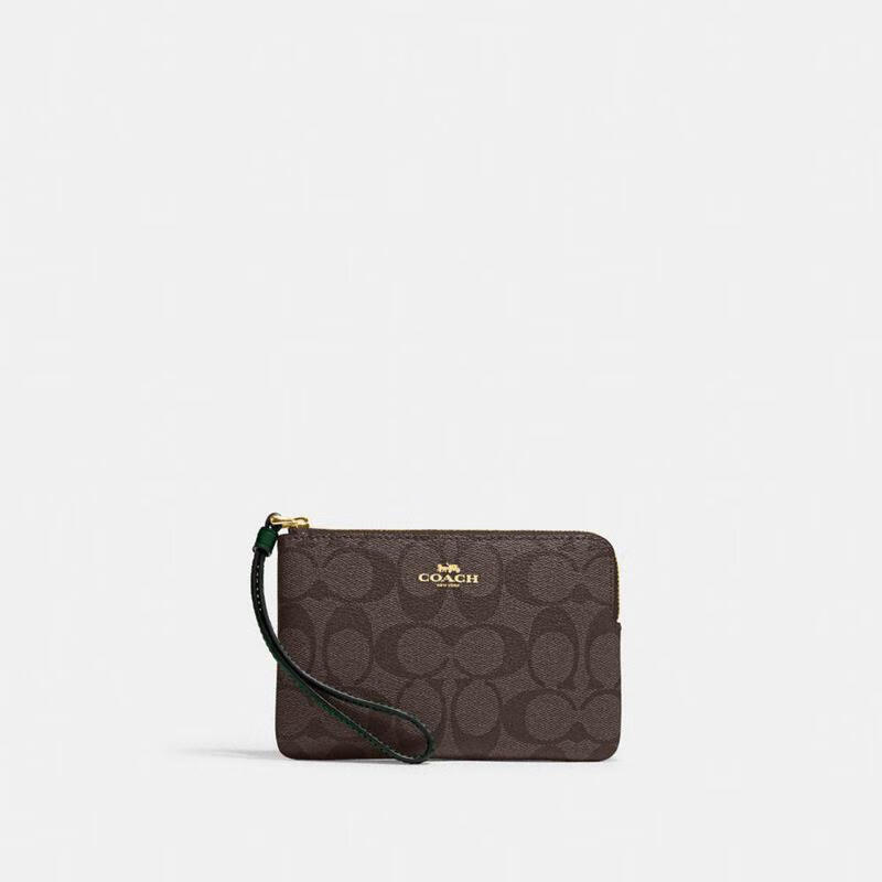 蔻驰(coach)经典女款时尚 手拿包经典c标logo手腕包 送女友 im/brown