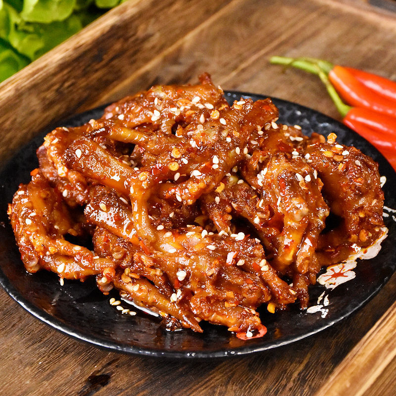 虎钢馋香辣凤爪四川湖南特色美食香辣冷吃鸡爪休闲麻辣 香辣味 川味冷