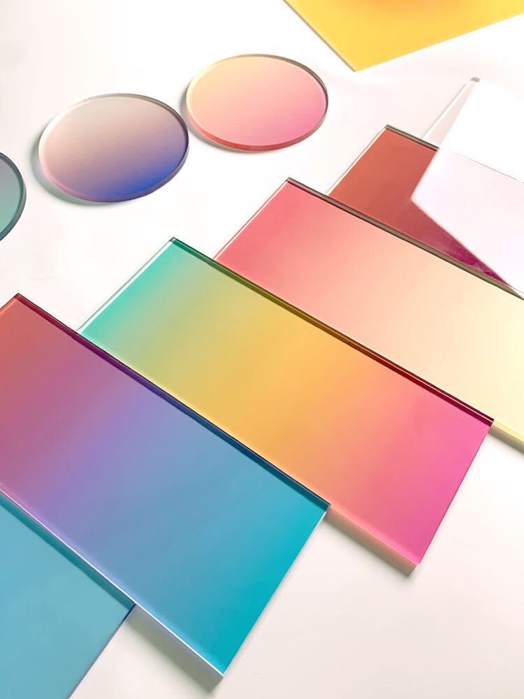 驭舵定制炫彩渐变色亚克力板简约风格uv印刷彩色半透明有机玻璃板