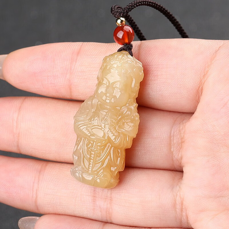 玉籽谣和田玉白玉将军吊坠男女玉坠玉石挂件项链玉佩