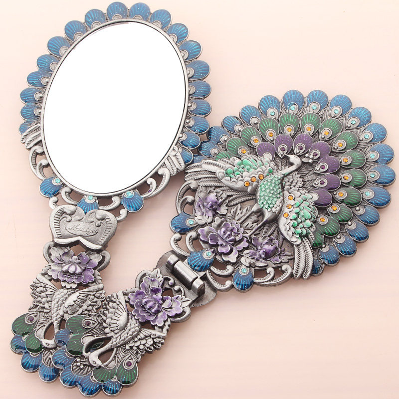 2022新款化妆镜便携中国风铜镜子化妆镜古风中国风复古仿古铜边古代女