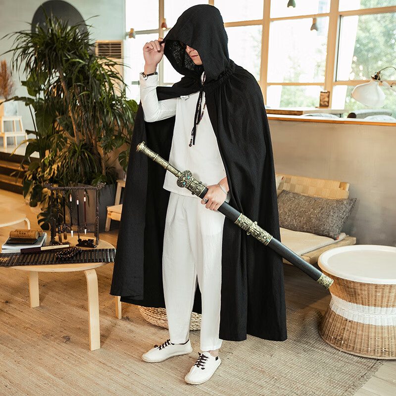 专帅古装男侠客斗篷装外套披风披肩连帽暗黑系剑客汉服中国风长款风衣