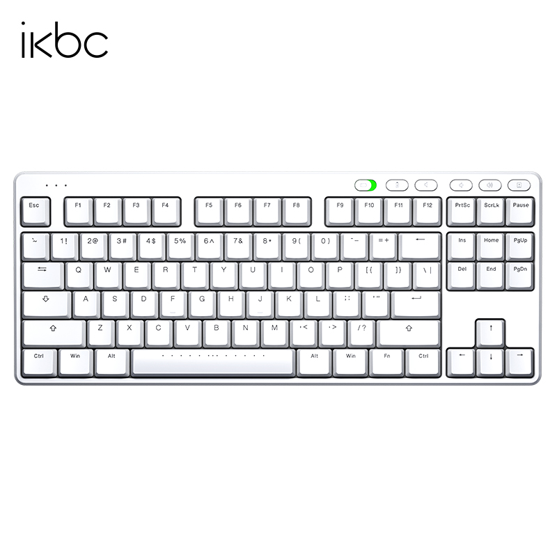 ikbc S200无线键盘机械键盘无线笔记本键盘87键蓝牙键盘粉色机械键盘自营办公矮轴超薄PBT可选 S200白色2.4G+蓝牙双模87键红轴