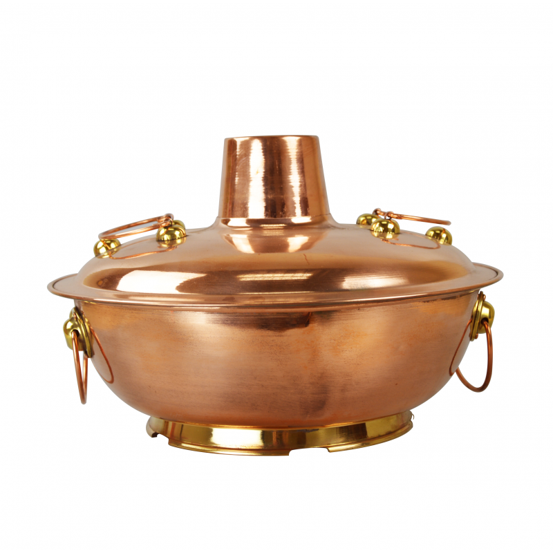 铜火锅纯铜涮羊肉锅燃气铜打边炉火锅一体加厚野外居家 28#清汤一味 2