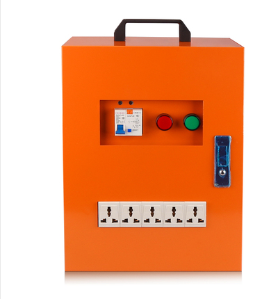 建筑工地临时配电箱三220v移动加厚手提式防水强电室内小型电箱 桔色