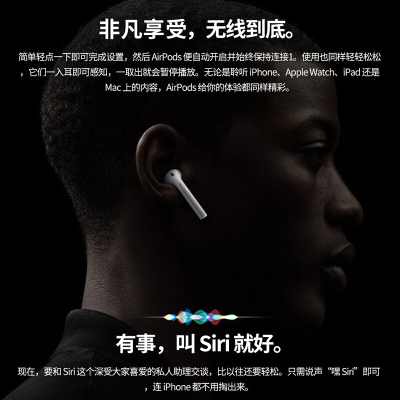 苹果（Apple） airpods2无线蓝牙耳机二代入耳式 支持苹果手机 iPad Pro3三代 AirPods2 有线充电版+漫威保护套