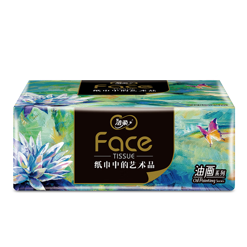 洁柔 face艺术油画纸巾抽纸4层80抽4包