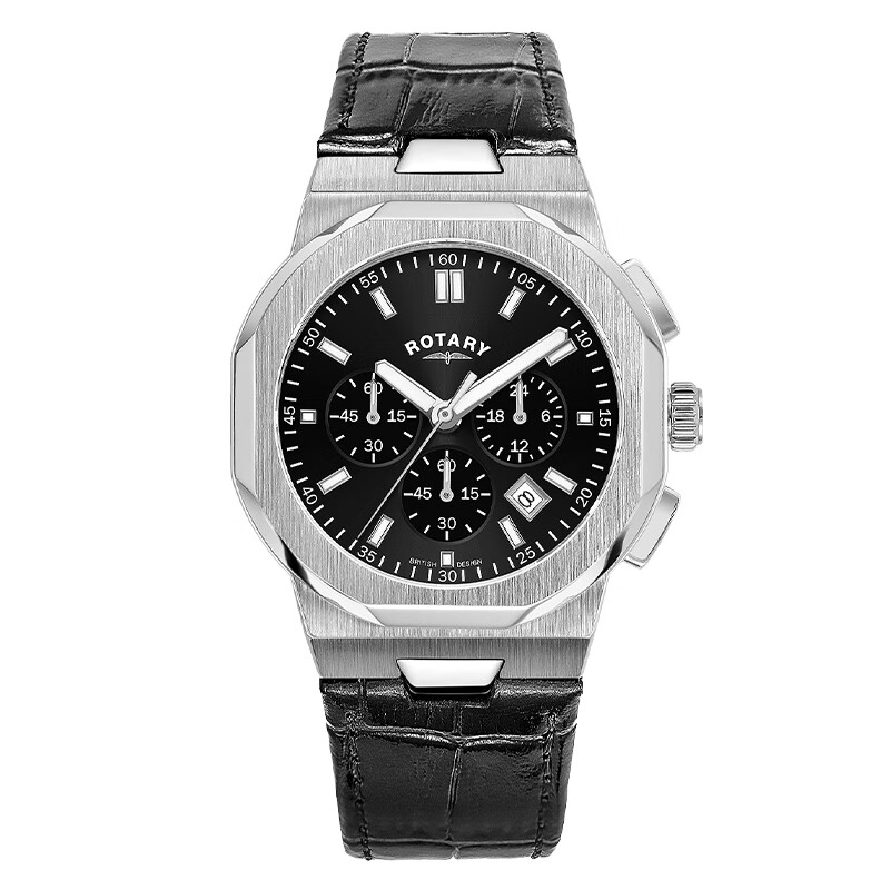 劳特莱（Rotary） 英国 摄政王系列欧美表三眼表盘进口石英男士手表男表生日礼物 GS05450/65