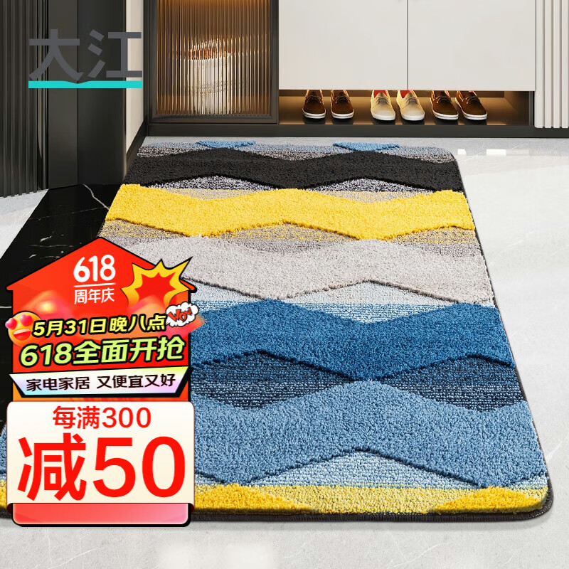 大江 入户门地垫门垫 脚垫进户门进门地垫80x120cm 阿尔卑斯