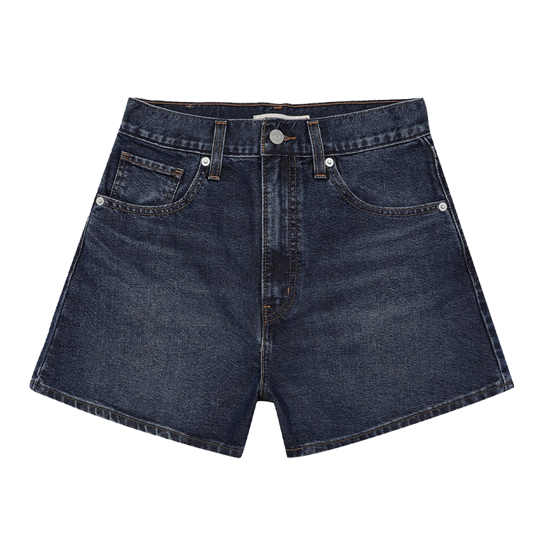 Levi’s李維斯冰酷系列女士美式復(fù)古時尚微喇氣質(zhì)深藍色牛仔短褲 深藍色 26