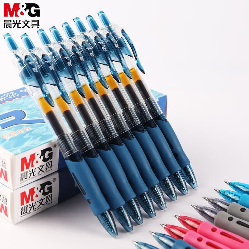 晨光（MG）文具创意者系列按动头中性笔签字笔水笔 GP1008 GP1008墨蓝12支