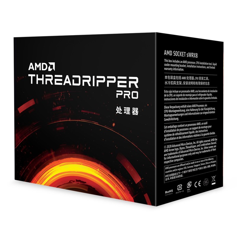AMD 锐龙Threadripper (线程撕裂者) PRO3955WX 工作站处理器 (tr pro)7nm16核32线程3.9GHz sWRX8接口盒装CPU