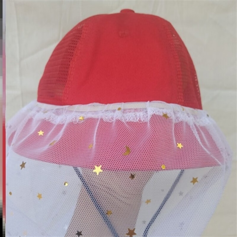 创京懿选儿童防蚊帽 防柳絮面罩 太阳帽小童夏季防蚊帽罩头婴儿帽子防
