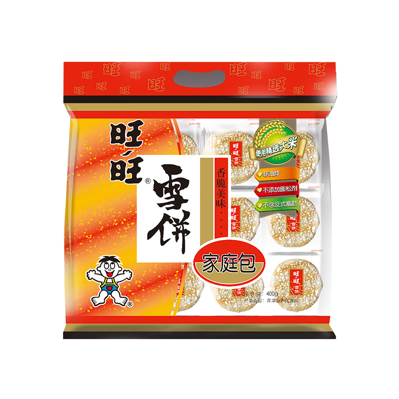 Want Want 旺旺 雪饼 零食膨化食品饼干糕点 家庭装 400g