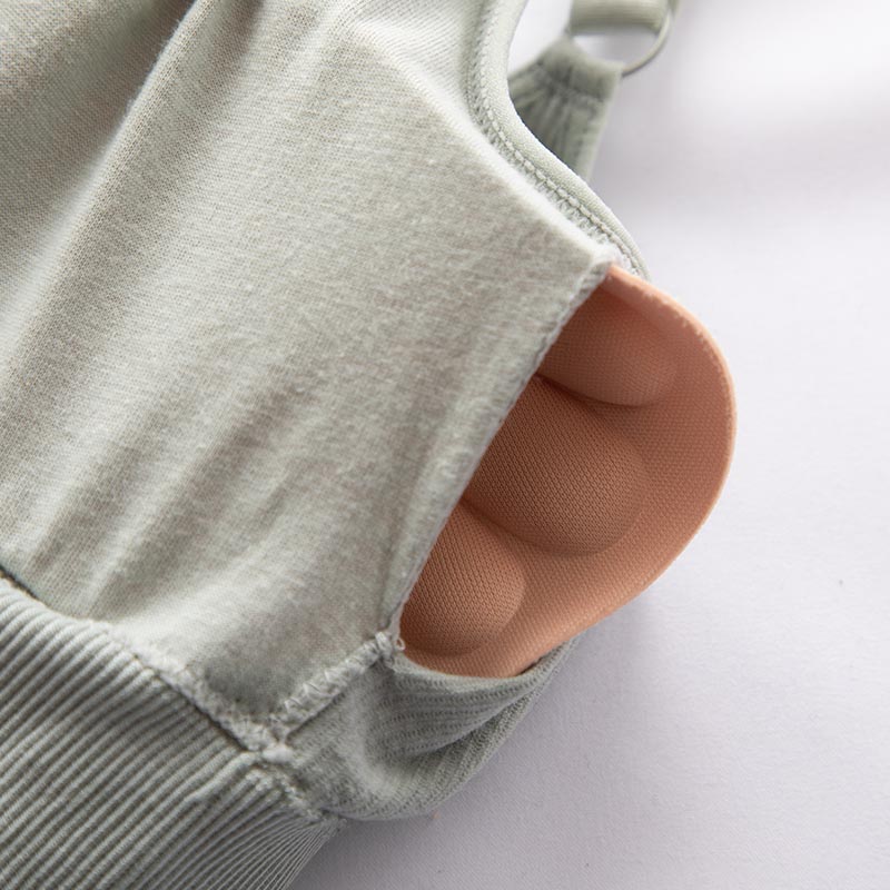 俞兆林2件内衣女小胸无钢圈胸罩学生少女运动背心式美背吊带文胸薄款 (1黑色+1卡其)-美背文胸 均码 (85-125斤)