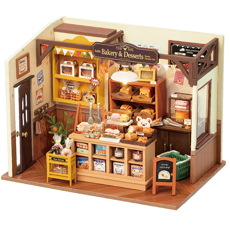 若態(tài)若來(lái)diy小屋貝卡面包店手工拼裝積木拼圖玩具七夕情人節生日禮物