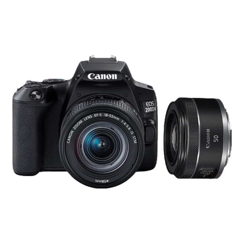 佳能（Canon）佳能EOS 200d二代/RP全畫幅 4K入門級(jí)單反相機(jī)vlog單反數(shù)碼照相機(jī) 黑色200DII+EF50mmF1.8小痰盂 官方標(biāo)配（機(jī)身+原裝電池+肩帶）
