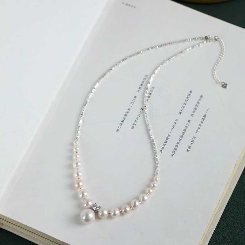 徕奥（leerout）碎银几两珍珠项链少女高级晚会饰品情人节礼物送女友送老婆 碎银珍珠项链【强光高品质】【京仓直发/次日达】