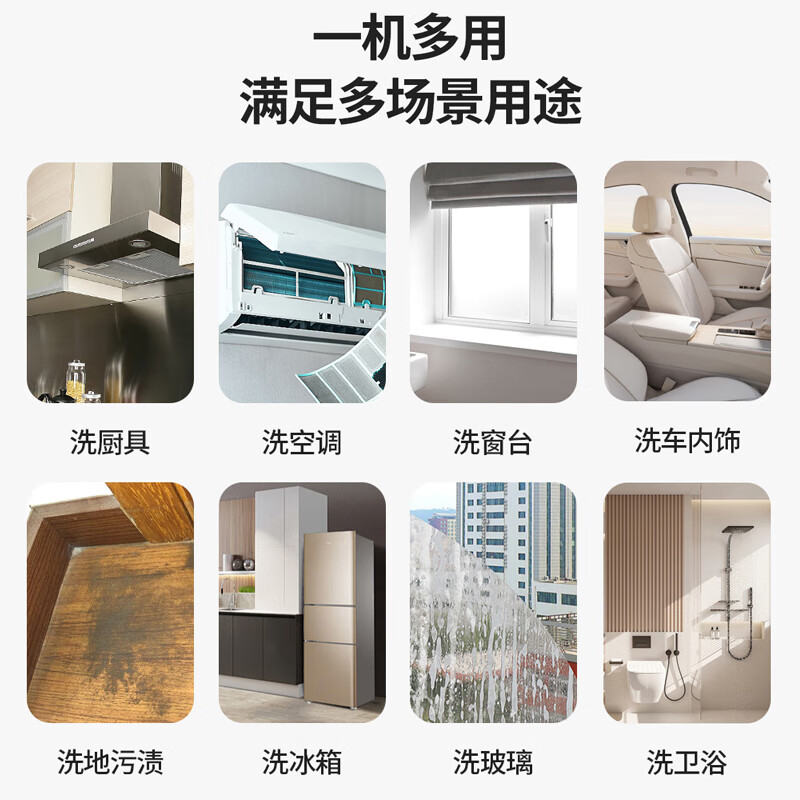 思美达高温蒸汽清洁机手持家用家电清洗空调洗衣机多功能一体机清洁机高温厨房油烟消毒杀菌去油污清洗机 (白色)智能触屏大容量+【升级12件全套】