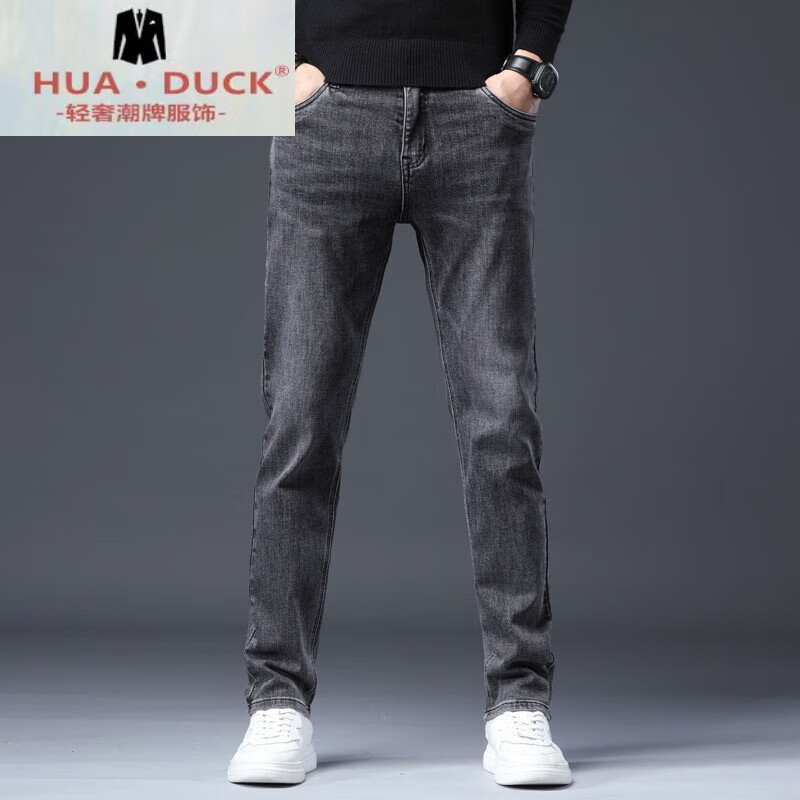hua · duck轻奢侈国际品牌男装牛仔裤男款宽松男士