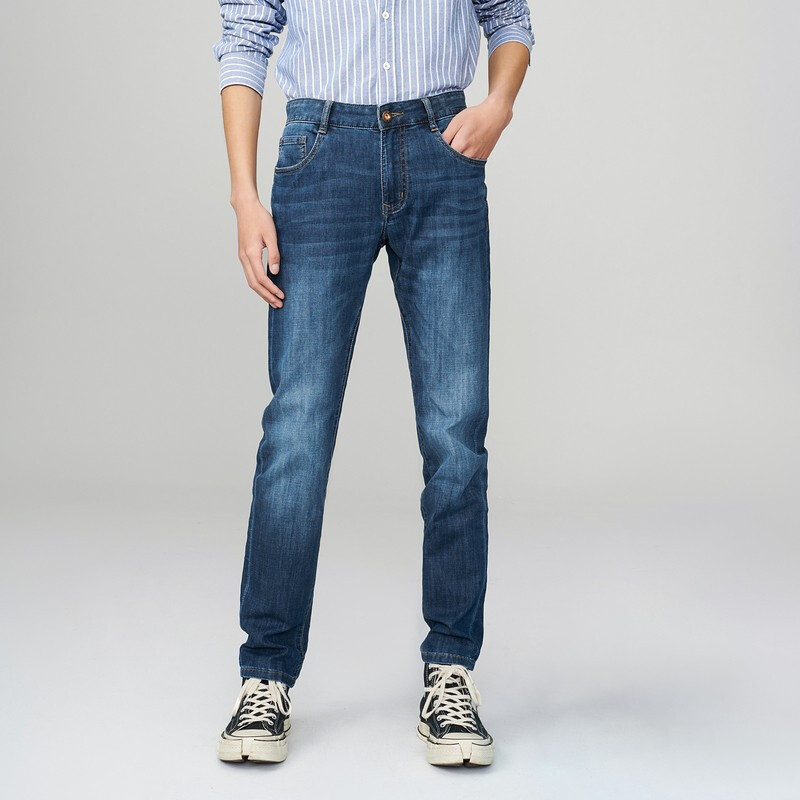 hla海澜之家牛仔裤男轻薄简约舒适透气男裤