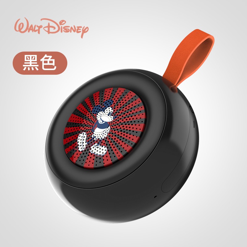 迪士尼（Disney） 蓝牙音箱无线便携AI智能小音响 户外家用手机收款语音播报器插卡迷你低音炮 米奇Mickey【黑色】 官方标配