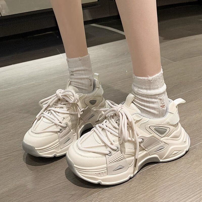 游曼菲儿童女童鞋子6-12岁有鞋带春夏运动鞋春秋2024新款网红老爹鞋