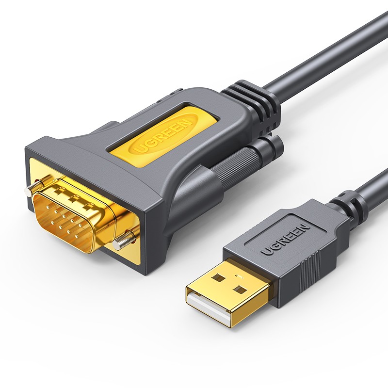 绿联（UGREEN）USB转RS232串口线 USB转DB9针公头转接线 支持考勤机收银机标签打印机线com口调试线 2米20222