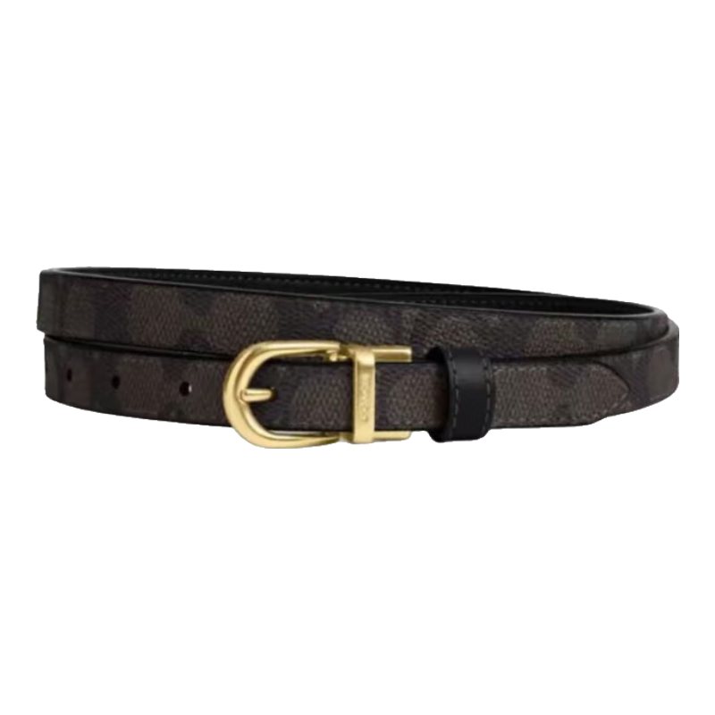 ڲޢۣCOACHƤ Ůʿаٴ/խ˫1.8cm CX058 ¿ɫ IMXAQ