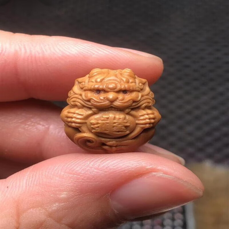 妙聚福 橄榄核雕貔貅 单粒挂件上下通孔款屁股镶嵌款分类选择 上下通