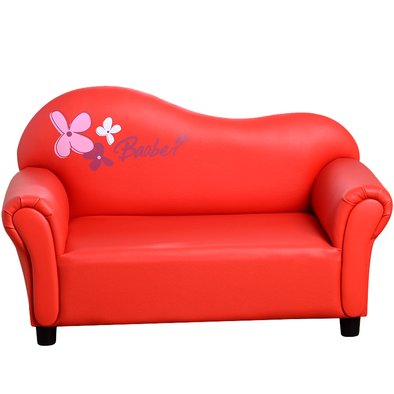 dgbaobei儿童沙发 可爱卡通芭芘小沙发 幼儿园幼儿宝宝小沙发 幼教用品 红色双人弯背沙发