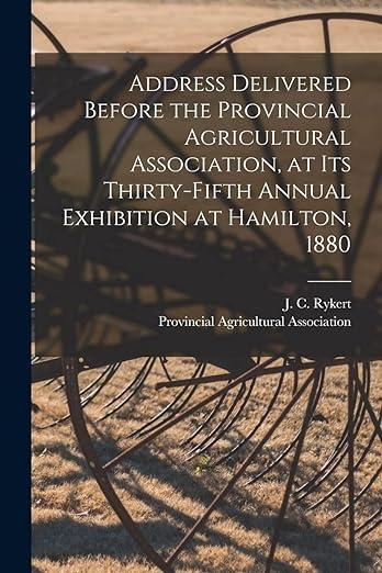 预订 address delivered before the provincial agricultural