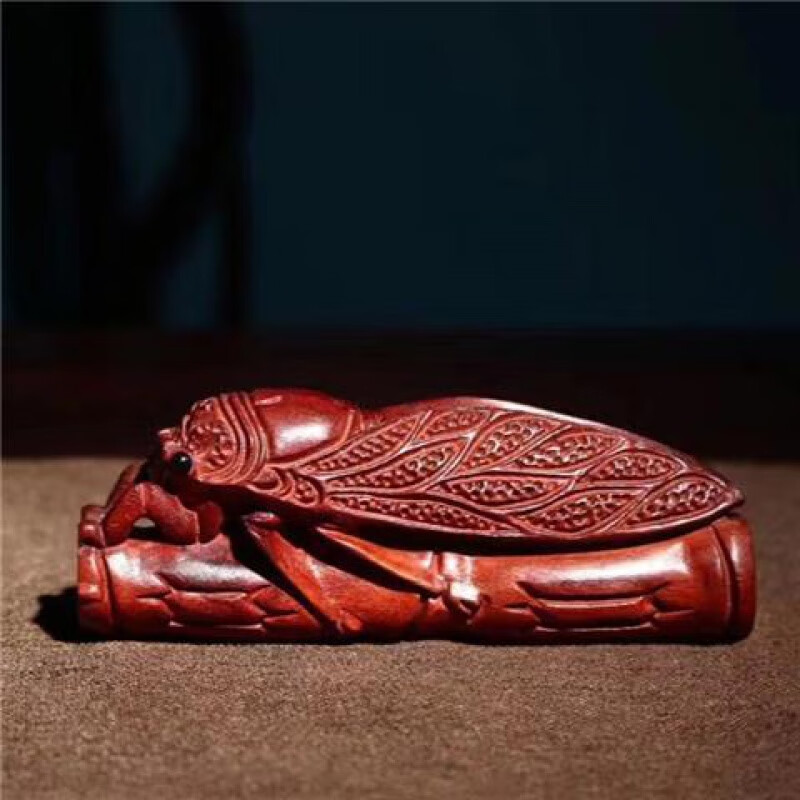 蒙萨俪小叶紫檀木雕一鸣惊人摆件随身手把件家居装饰品檀香木男士送礼