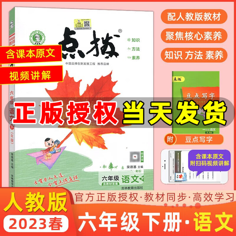 科目自选】23-2024版荣德基点拨六年级上册下册语文数学英语人教版北师版精通版小学教材解读特高级教师点拨训练教材同步全解 点拨六年级下册【语文人教版】