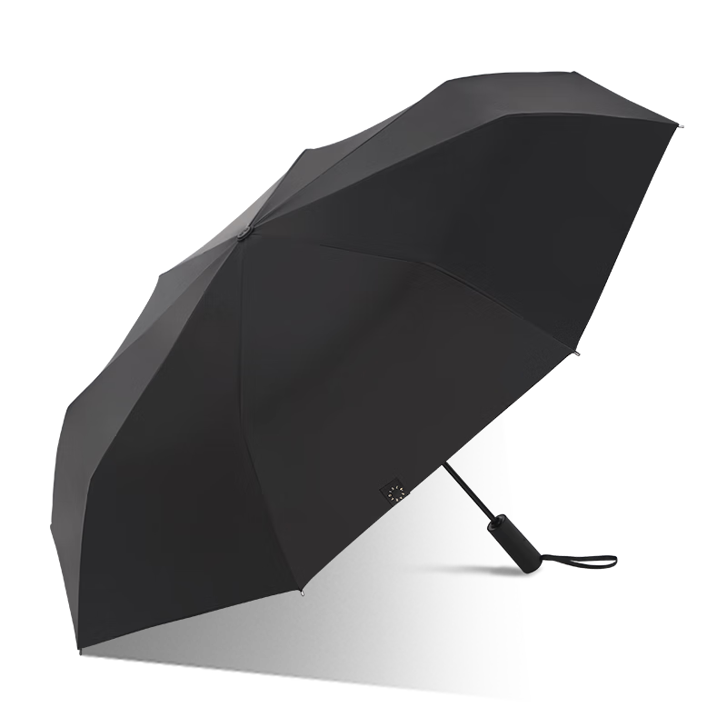 天堂 全自動(dòng)晴雨傘三折 晴雨傘三折疊黑膠防曬遮陽傘 黑色
