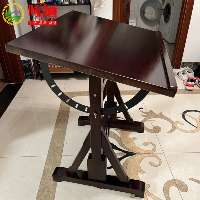 啄婳（ZHUOHUA）画桌工作台 美式绘画桌设计画图工作台斜式绘图桌画室美术 小号：长100宽60高80