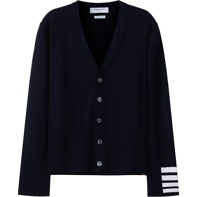 湯姆 布朗(THOM BROWNE)男士針織衫毛衣羊毛衫開襟衫男裝 MKC378A Y1002 415 海軍藍(lán)白色4條紋 M /品牌原碼 2