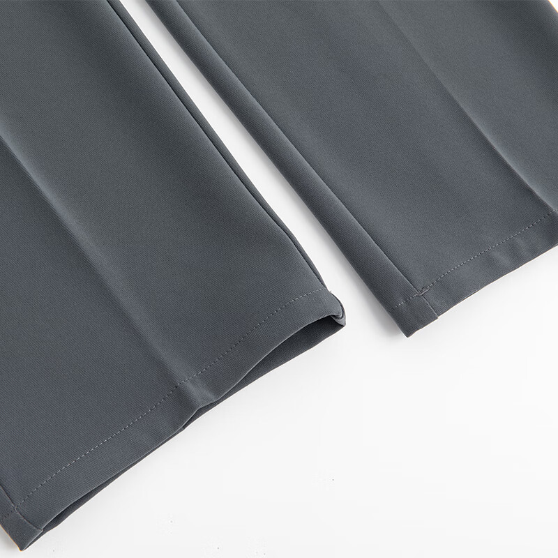 PBOA加绒宽松西裤男学生垂感松紧腰秋冬厚款商务休闲直筒阔腿长西装裤 深灰加绒【长裤】 L (建议120-135斤)