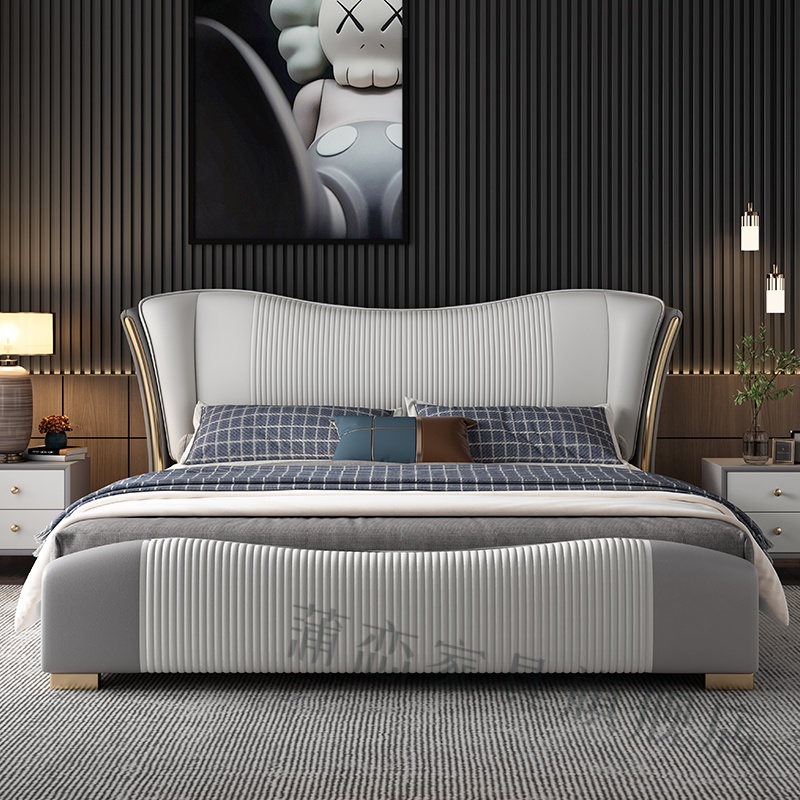2米床现代简约布艺双人主卧大气婚床定制床轻奢风2x2.