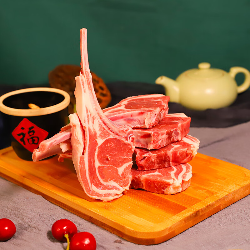杞乐康 宁夏滩羊肉 法式羊排小切750g/袋生鲜原切战斧肋排烧烤食材
