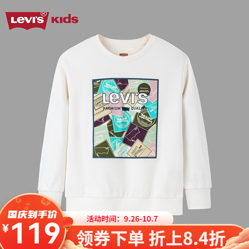 Levi's��ά˹ͯװ���̳�ͬ�����ͯ�������¶�ͯƴ��ͼ����ͷ���� �ǹ��� 160/80(XL)
