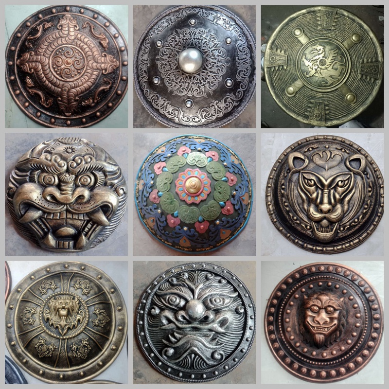 2022新款 仿中国古代士兵盾牌古装演出拍摄道具将军酒吧密室布景道具