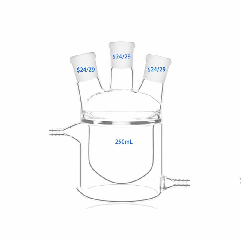 boliyiqi 三口夹套反应瓶平底内圆外平三口双层反应烧瓶实验室玻璃