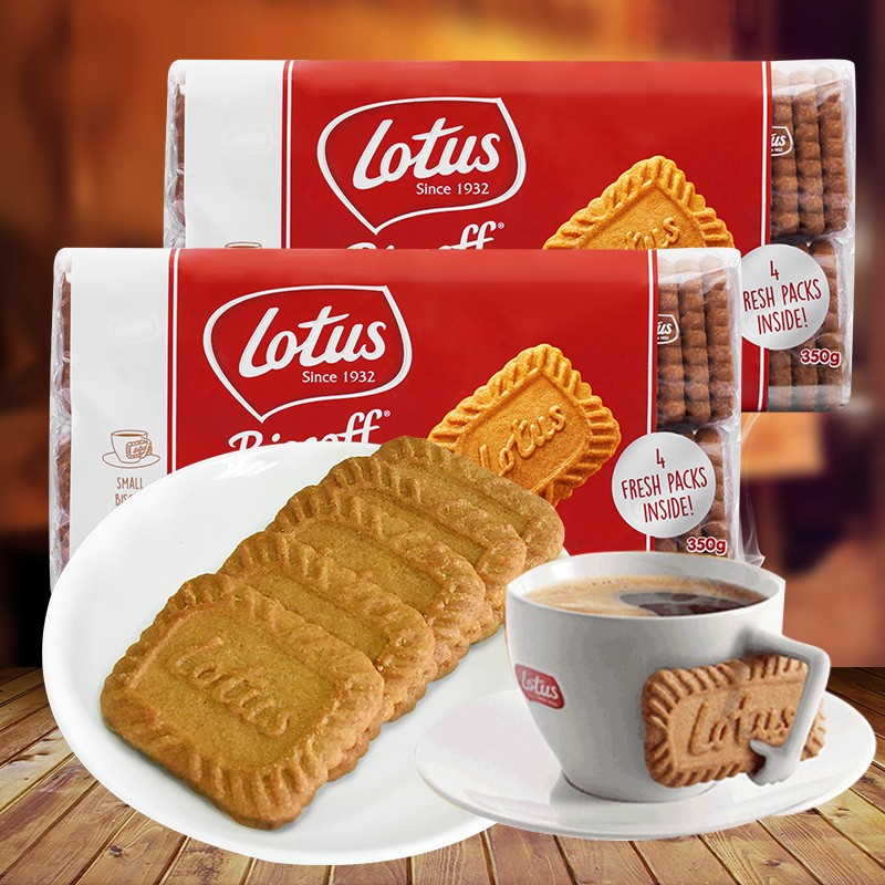 比利时进口和情Lotus 缤咖时焦糖饼干零食 350g*1包（内含4小包，每包13片)