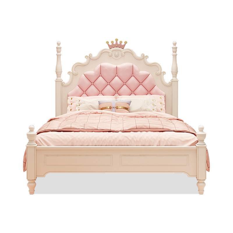 5米欧式粉色女儿单人床少女梦幻房1.35米 公主床 1800mm*2000mm  带