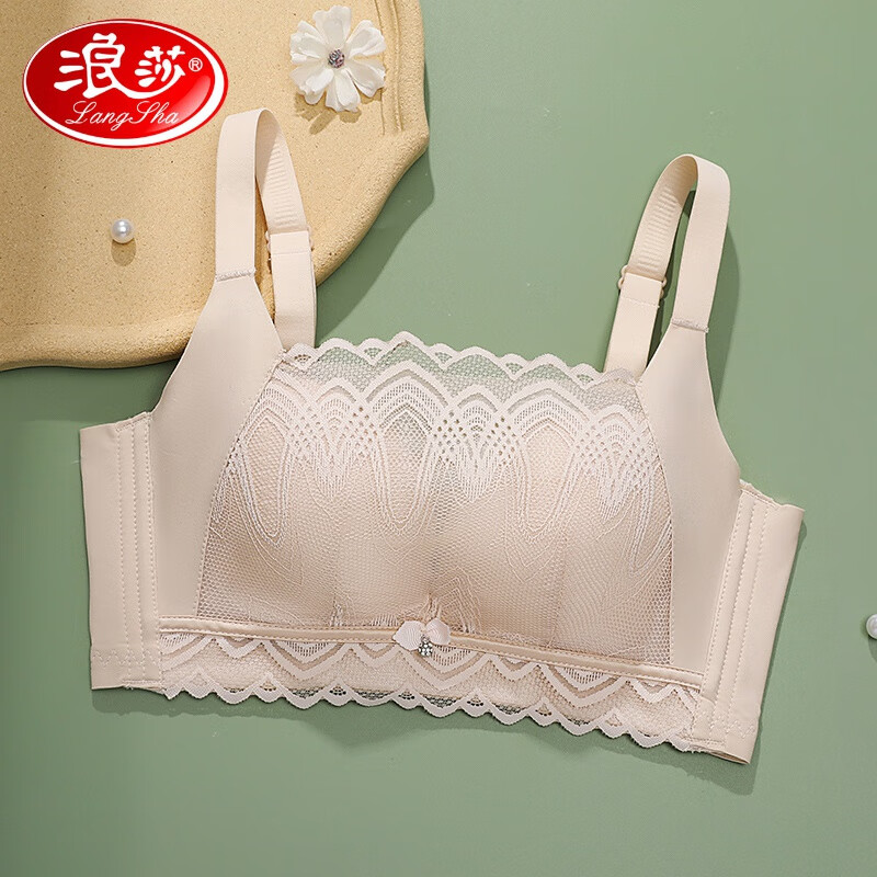 抹胸式内衣女小胸聚拢内搭胸罩白色蕾丝遮胸神器带裹胸防走光 肤色 34