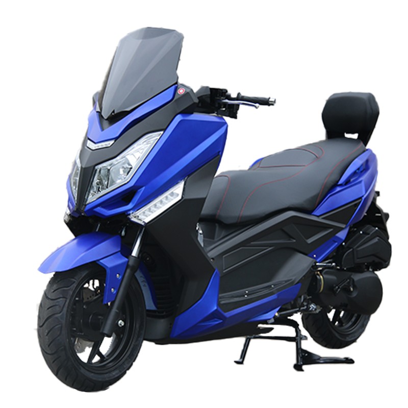 新款t9大踏板燃油摩托车大绵羊摩托车国四电喷可上牌 磨砂蓝无花 国四