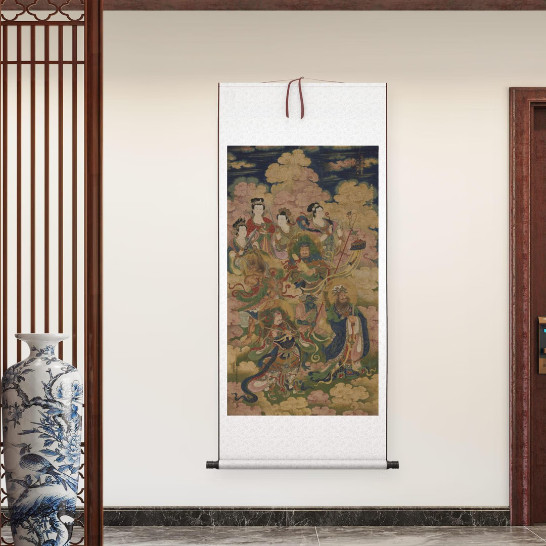 明王勤天龙八部罗义女众仙神佛挂画国画高清微喷复制临摹 天龙八部