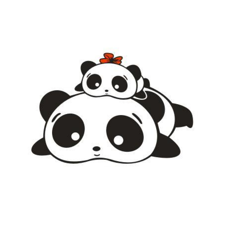 允和美车贴画汽车贴纸 汽车划痕遮挡车贴 趴趴熊卡通熊猫可爱贴纸 15